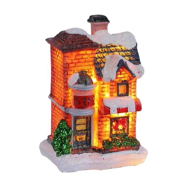 Casa de pueblo de nieve navideña, regalo para niños, manualidades, decoración del hogar, decoración para el pasillo Estilo N
