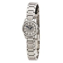 96P143 Women's Highbridge Quartz Diamond Engraved Silver Dial Steel Bracelet Watch