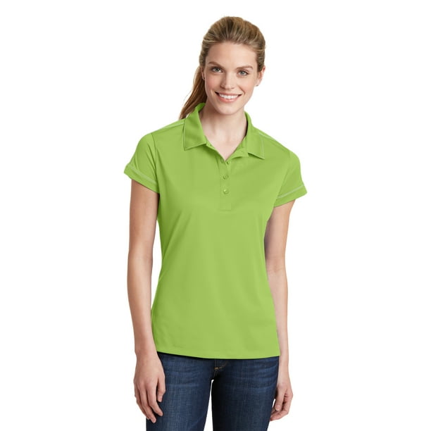 Polo Sport-Tek Micropique Sport-Wick con costuras en contraste deporte-tek 3XL Verde Oasis/Blanco