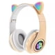 thumbnail image 2 of Injueey Flash LED Cute Cat Ear Auriculares compatibles con Bluetooth Música Auriculares inalámbricos para juegos con micrófono Auriculares Cables de audio/vídeo Caqui, 2 of 6