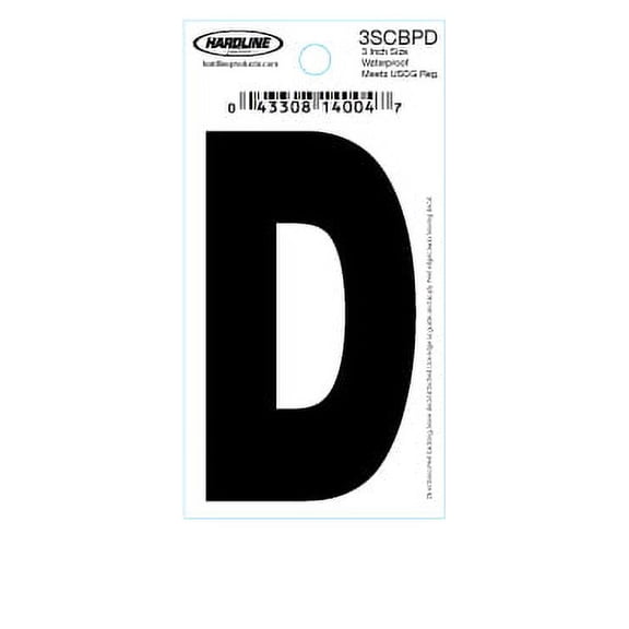 Hardline Products 3 Inch Letter D BLACK 3SCBPD