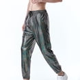 thumbnail image 2 of Hombres Casual Moda Cordones Elástico Serpiente Estampado dorado Pantalones de chándal Pantalones con cordón Pompotops oipoqjl42265, 2 of 5