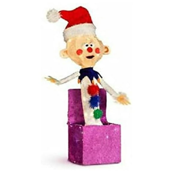 Charlie in the Box Christmas Decoration 24 Inch - Pre-Lit Yard Decor - 35 Lights - Island of Misfit Toys - Holiday Outdoor & Indoor Display