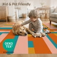 thumbnail image 4 of ODIKA 8'x10' Washable Area Rug Mid Century Burnt Orange Blush Interlocking Graphic Retro Pink for Dining Room, Large Office, Lounge, Non-Slip Chair-Friendly Mat, 4 of 7