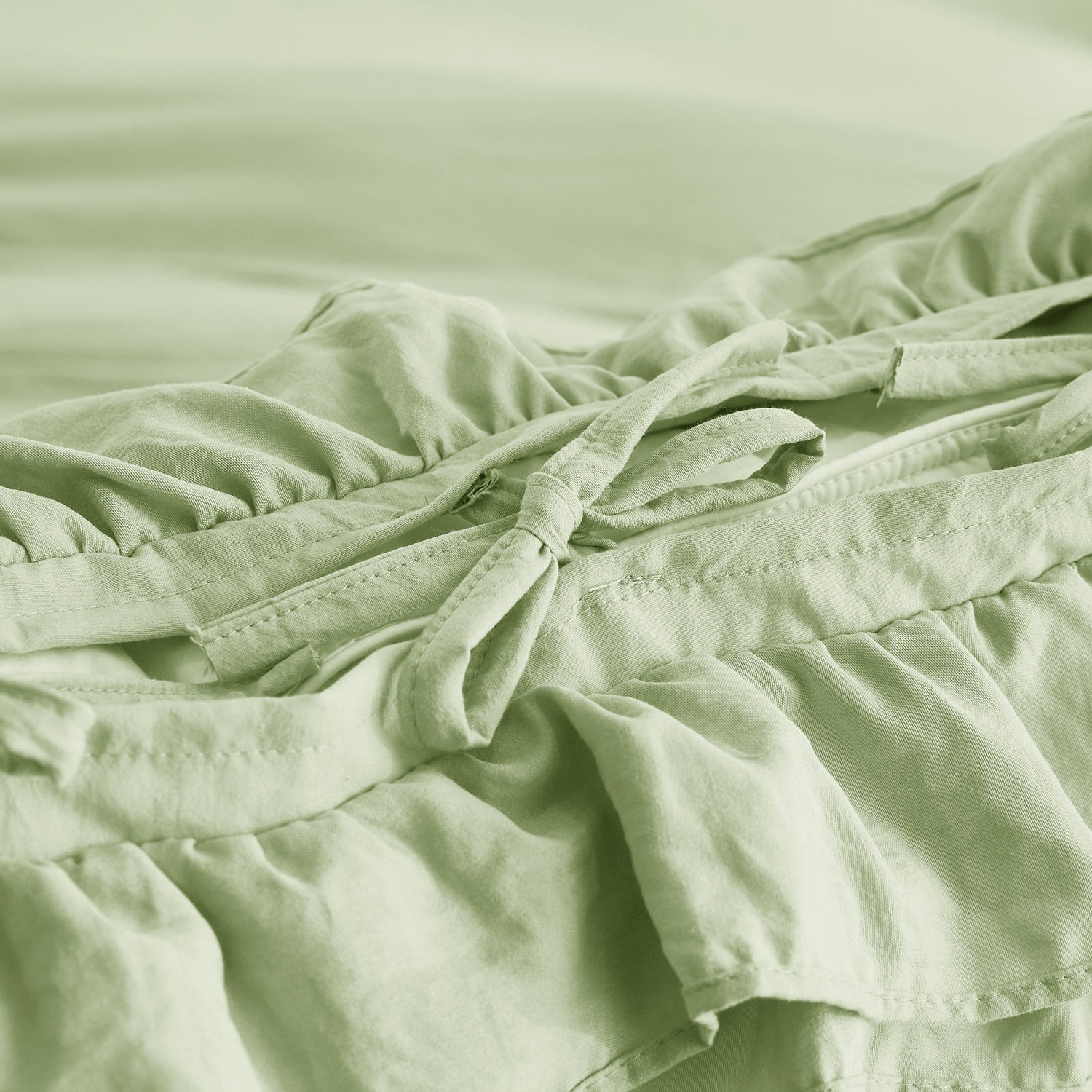 HIG 3 Piece Vintage Duvet Cover Set, Ultra Soft Pre-washed Microfiber, Sage, King