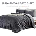 thumbnail image 4 of Sleep Zone Luxury Seersucker Queen Comforter Set 3-Piece, Soft & Lightweight Down Alternative Duvet Insert with Pillow Sham Cooling for Summer, Gray, 4 of 7