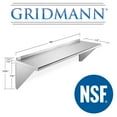 thumbnail image 5 of GRIDMANN 16 Gauge 12" x 48" NSF Stainless Steel Kitchen Wall Mount Shelf w/ Backsplash, 5 of 6