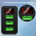 thumbnail image 4 of HEVIRGO 5V 3A Charger Head Digital Display High Compatibility ABS Portable 3-USB Charger Head for Home, 4 of 10