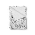 thumbnail image 2 of Black and White Soft Flannel Fleece Blanket, Palm Tree Leaves Subtropical Island Foliage Hot Climate Jungle Rainforest, Cozy Plush for Indoor and Outdoor Use, 60" x 80", Black White, by Ambesonne, 2 of 5