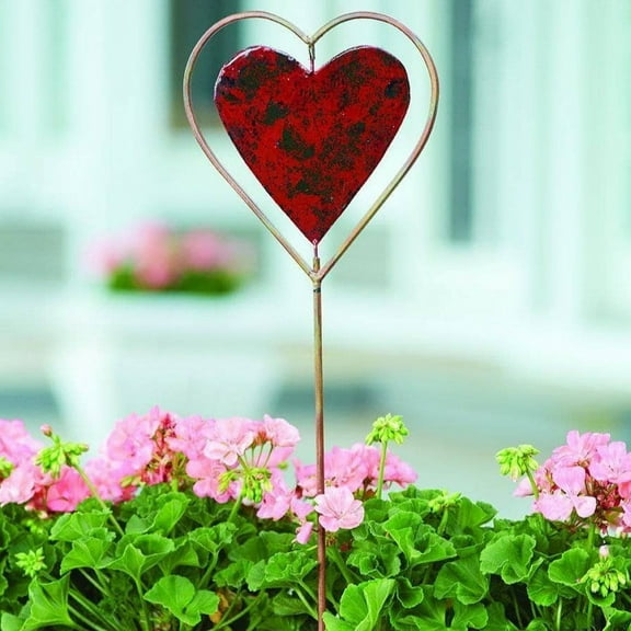 Red Heart Disc Garden Stake