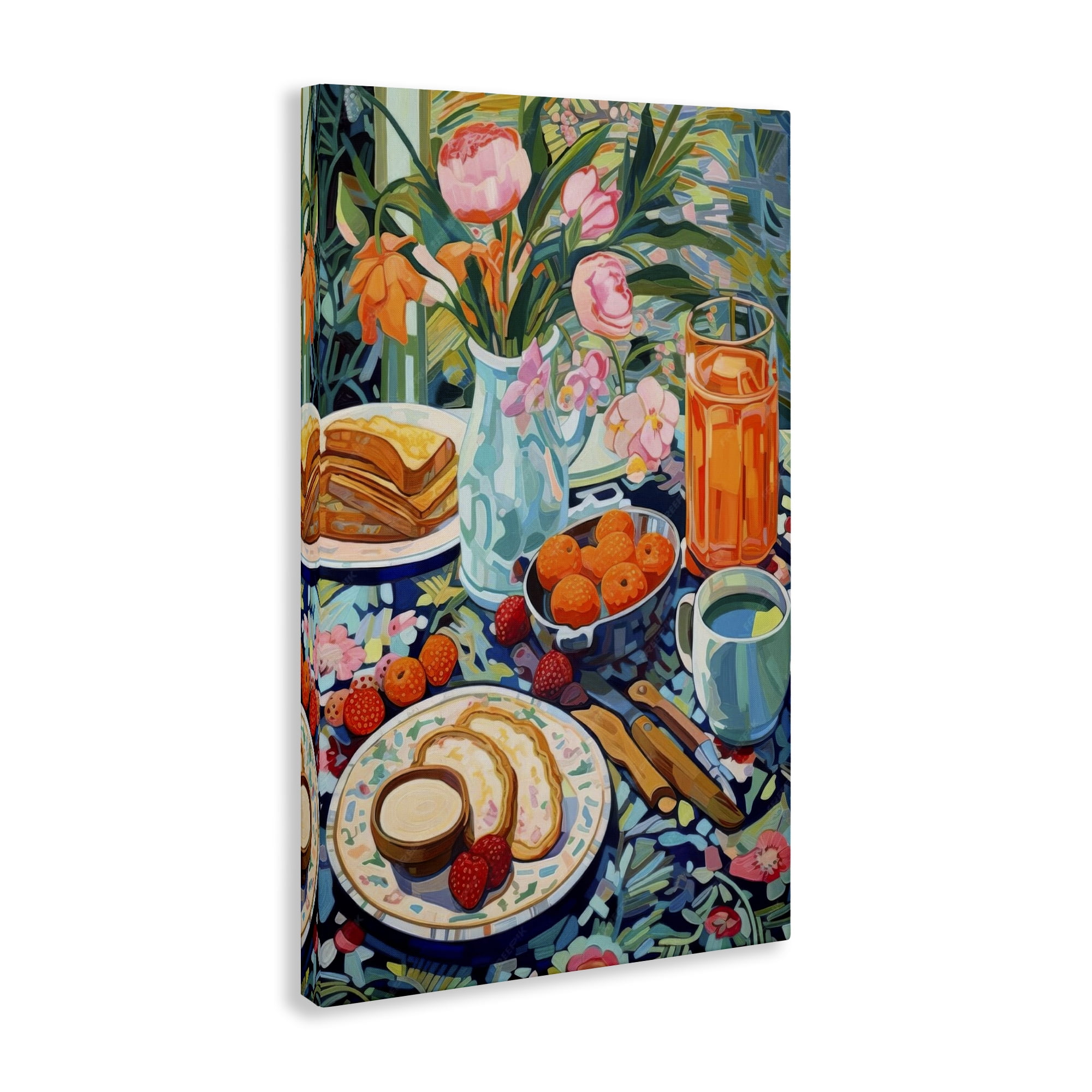 Stupell Industries Bright Breakfast Spread Food & Beverage Painting Wrapped Canvas Art Print Wall Art, 16 x 24