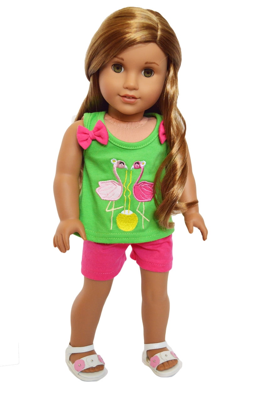Red Patriotic Shorts Set for American Girl Dolls 18 Inch Doll Clothes