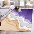 thumbnail image 3 of Rectangle Area Rug 3x5ft,Abstract Purple Waves Gradient Washable Carpet Non-Slip Runner Accent Rugs Indoor Floor Mat for Bedroom Living Room Decor,Watercolor Ripple Seamless, 3 of 9