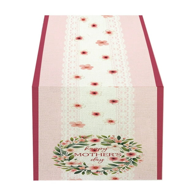 asddcavvf Table Chemin avec Fleurs Ambiance Festive Chemin de Table Décoratif Décoration Chambre Femmes Chemin de Table en Lin 72 Pouces de Long