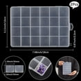 thumbnail image 2 of 1set 2pcs Plastic Bead Storage Containers 24 Compartments Rectangle White 19x13x2.2cm Hole: 6x16.5mm Compartment: 30x30mm, 2 of 5