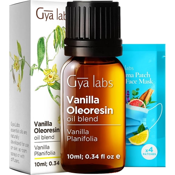 Gya Labs Vanilla Essential Oil for Diffuser - Vanilla Oleoresin Essential Oil for Skin, Long Lasting Vanilla Oil Perfume (0.34 fl oz)