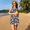 thumbnail image 5 of Kuqiui Colorful Paws Of Dog for Women's Sleeveless A-Line Dress with Pockets, Casual Knee Length Loose Tank Dress for Summer, 5 of 6