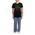 thumbnail image 4 of CafePress - Im Nice Hes Naughty Elf Hat Women's Dark Pajamas - Women's Short Sleeve Print T-Shirt and Pants Dark Cotton Pajama Set, 4 of 7