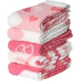 thumbnail image 4 of 5 Pairs Womens Fuzzy Slipper Socks Super Soft Microfiber Fluffy Cozy Winter Warm Fuzzy Crew Socks, 4 of 5