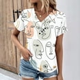 thumbnail image 2 of Hauts pour Femmes,Shorts pour Femmes,Haut à Col en V pour Femmes à la Mode et Décontracté à Manches Courtes pour le Printemps/été,Hauts à Manches 3/4 pour Femmes,Hauts Décontractés pour Femmes, 2 of 4