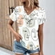 thumbnail image 3 of Camiseta de Manga Corta con Cuello en V, Camiseta Larga de Moda Y Ligera para Mujeres, 3 of 4