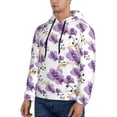 thumbnail image 3 of Honeii Orchids Flowers Pattern Mens Hoodies Men's Loose Sleeve Sweatshirt,Pullover Hooded Sweatshirt for Men,Essentials Hoodie-4X-Large, 3 of 7
