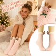 thumbnail image 2 of Kamentoy Socks For Women Christmas Thick Coral Fleece Fuzzy Mid Calf Crew Socks Soft Warm Plush Sleep Socks for Ladies Fall Winter Indoor Lounging Rest Christmas Holiday, 2 of 6