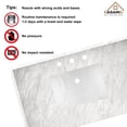 thumbnail image 6 of Boyel Living 37" x 22" Bathroom Vanity Top White Carrara Natural Marble Single-Sink Countertop with Backsplash Side Splash Straight Edge, 6 of 8
