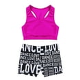thumbnail image 3 of CHICTRY Kids Girls 2PCS Ballet Dance Outfit Racer Back Tank Tops with Bottoms Set Rose&Black 5-6, 3 of 7