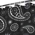 thumbnail image 3 of Black Paisley and Floral Pattern Shower Curtain 36"x72" ,Bathroom Decorative Shower Curtains Set with 12 Hooks,Modern Waterproof Washable Shower Curtain, 3 of 6