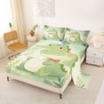 thumbnail image 2 of Castle Fairy Watercolor Cute Crocodile Queen Sheets 4 Pieces,Tiny Bird Tropical Leaf Print Queen Sheet Sets,Sage Pale,1 Fitted Sheet,1 Flat Sheet and 2 Pillowcases, 2 of 6