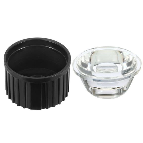 Uxcell 20mm Acrylic Optical LED Lens 45 Degree with Plastic Holder for 1W 3W LED Light, Black/Transparent, 8 Set