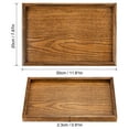 thumbnail image 2 of Unique Bargains 12x8' Rectangular Wood Serving Tray Decorative Platter Home Kitchen Candle, Brown, 2 of 6
