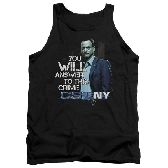 Csi Ny You Will Answer Adult Tank Top Black