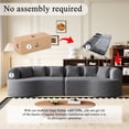 thumbnail image 6 of SEENYOO 106.3" Boneless Couch, Sectional for Living Room, Curved 4-Seater Cloud Style, 6 Pillows & Memory Foam Deep Seat, Chenille Upholstery, Gray, 6 of 12