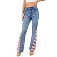 thumbnail image 1 of Patriotic American USA Flag High waist Bell Bottom Jeans, 1 of 5