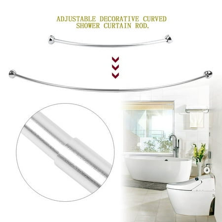 Brushed Nickel Finish Curved Shower Curtain Rod Bathtub Bathroom Brushed Nickel Finish Curved Shower Curtain Rod Bathtub Bathroom