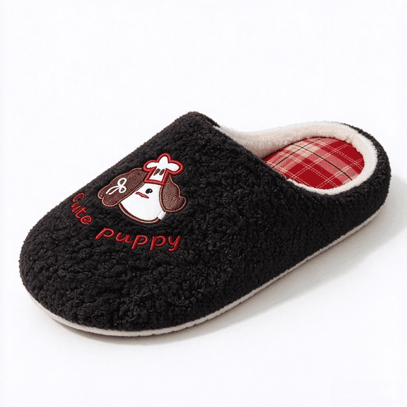 ATENAR Slippers for Women,Women's Slippers,House Slippers,Comfy,Close Toe,Slip-On,Black,7.5-8.5