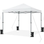 Topeakmart 10x10 ft Outdoor Pop Up Canopy with Adjustable Height for 10 People, White