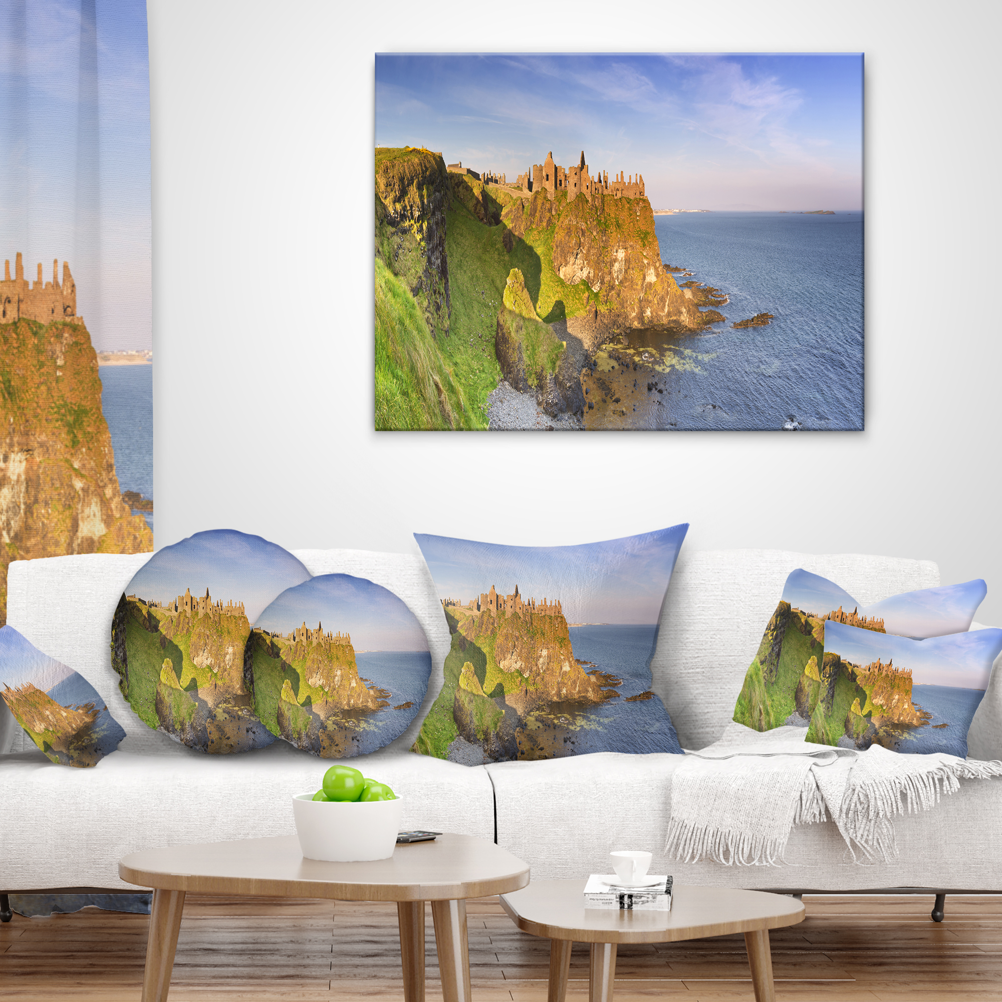 Designart 12" x 20" Multi-color Polyester Throw Pillow