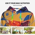 thumbnail image 4 of Fotbe Colorful Gecko Jungle Art Pattern Womens Long Sleeve Hoodie, Pullover Hooded Sweatshirt, Kangaroo Pocket Hoodie with Eye-catching Drawstrings-XX-Large, 4 of 7