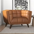 thumbnail image 4 of Pemberly Row Tufted Tight Back Leather Upholstered Lounge Chair - Tan, 4 of 7