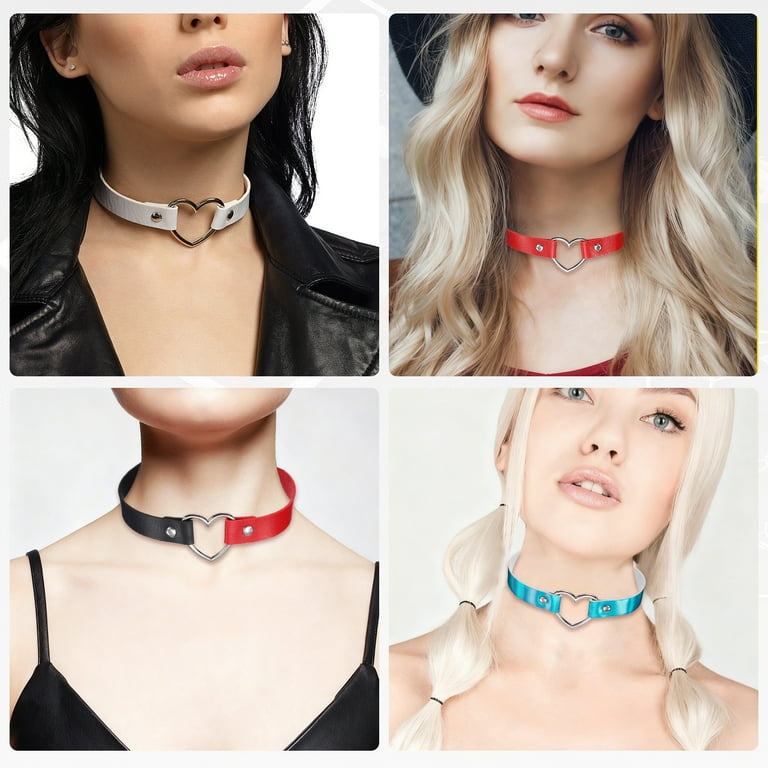 Uxcell 1Pcs PU Leather Heart Chokers Gothic Punk Adjustable Collar