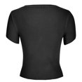 thumbnail image 5 of Blusa superior sexy de manga corta sólida con cuello redondo de verano para mujer con estilo OAVQHLG3B Store lin121212, 5 of 5