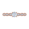 thumbnail image 3 of 1/2 Carat Pave, Prong Set Diamond Engagement Ring Band in 14K Rose Gold (Ring Size 8.5), 3 of 5