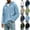 Blue, variant on Men Corduroy Hoodie Jacket Quarter Zip Long Sleeve Sweatshirts with Patch Pocket,Lightweight Breathable Fall Winter Daily Outing Wear,Green,L