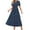 Navy, variant on ZQUUVOU Women's Casual Dress Boho V-Neck Short Sleeve Pleated Beach Maxi Dress Pockets Navy,2XL