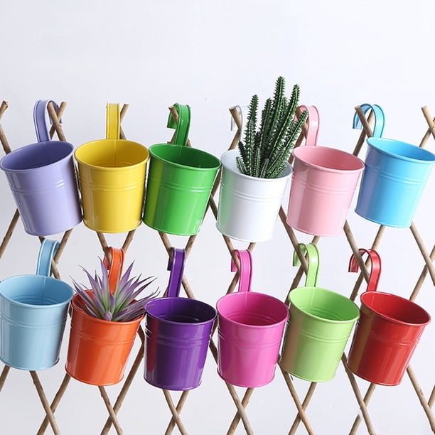 unbranded 4Ud Maceteros Colgantes De Metal Con Orificio De Drenaje Para Plantas En Y