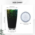 thumbnail image 4 of Picia Night Rainbow Sparkles Pattern 20 oz Tumbler Stainless Steel Vacuum Insulated Coffee Ice Cup Double Wall Travel Flask Dual Lid Water Bottle, Eco-friendly Car Cup-Straw Three-piece Set, 4 of 8