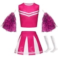 thumbnail image 4 of XDZJLR Ensembles pour Filles Enfants Cheerleading Équipe Scène Performance Compétition Fête Ensemble Manteau Confortable 11-12 Ans, 4 of 5